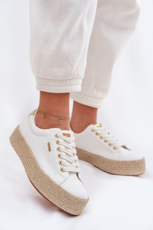 bežná obuv Espadrilky s platformou Big Star TT274349 biela farba