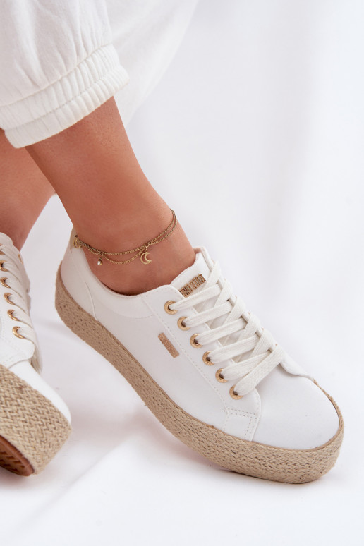 bežná obuv Espadrilky s platformou Big Star TT274349 biela farba
