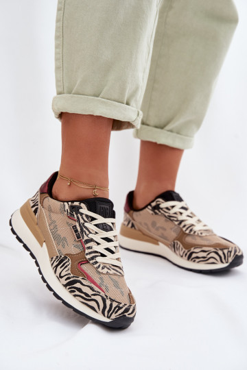 tenisky Tenisky model obuvi Dámske Vzorované Big Star TT274333 béžová 2