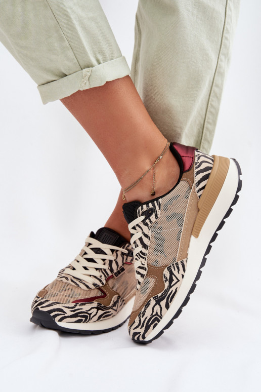 tenisky Tenisky model obuvi Dámske Vzorované Big Star TT274333 béžová