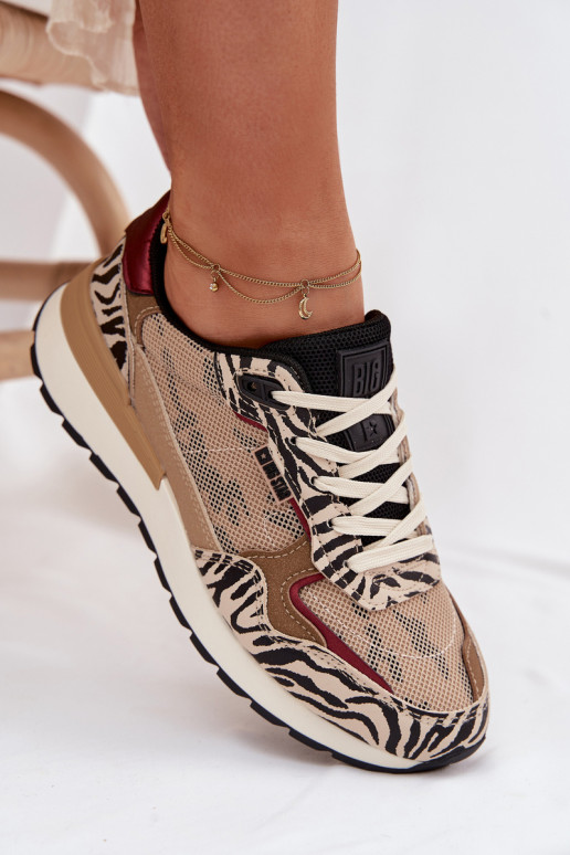 tenisky Tenisky model obuvi Dámske Vzorované Big Star TT274333 béžová