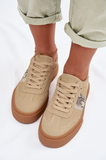 Tenisky model obuvi Dámske Ze INstaInkami Hadia koža Big Star TT274298 béžová