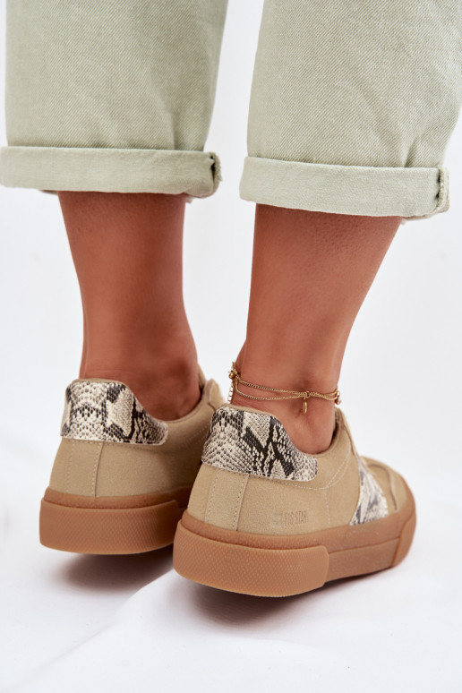 Tenisky model obuvi Dámske Ze INstaInkami Hadia koža Big Star TT274298 béžová