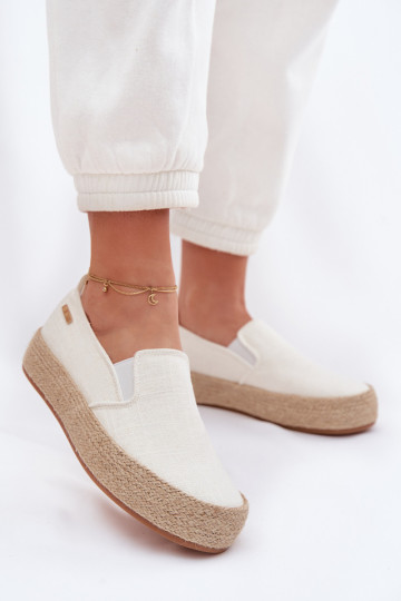 Espadrilky s platformou Big Star TT274090 slonovina 2