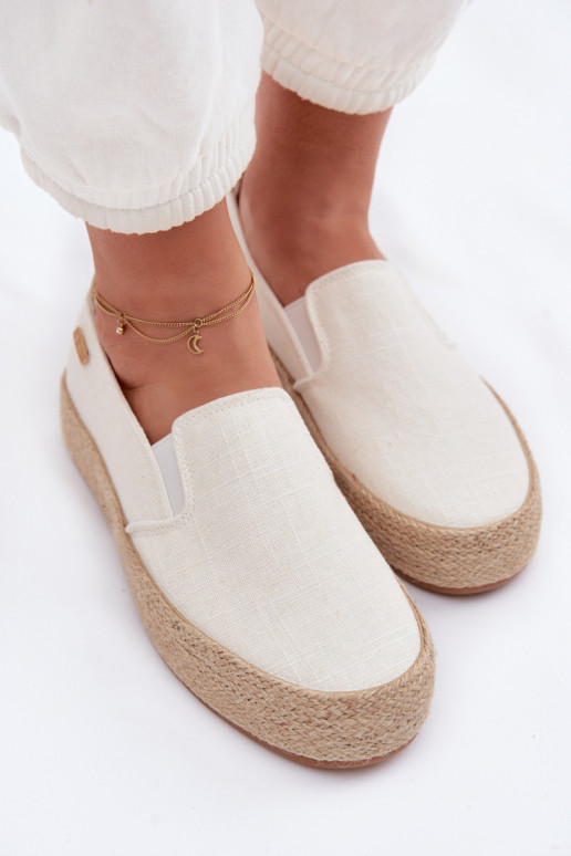 Espadrilky s platformou Big Star TT274090 slonovina