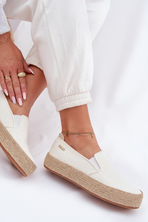 Espadrilky s platformou Big Star TT274090 slonovina