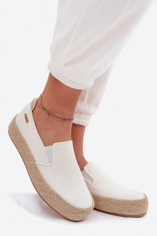 Espadrilky s platformou Big Star TT274090 slonovina