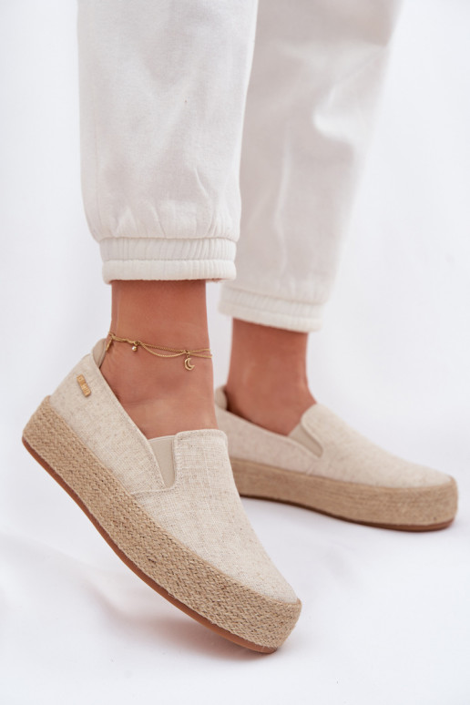 Espadrilky s platformou Big Star TT274089 béžová