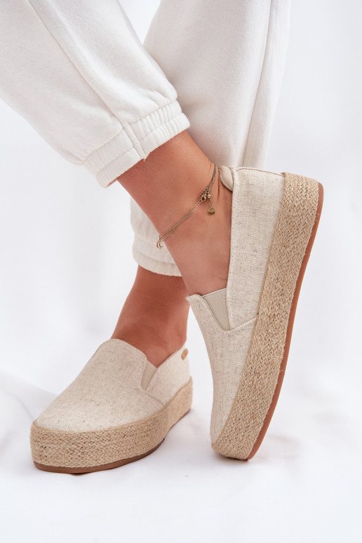 Espadrilky s platformou Big Star TT274089 béžová