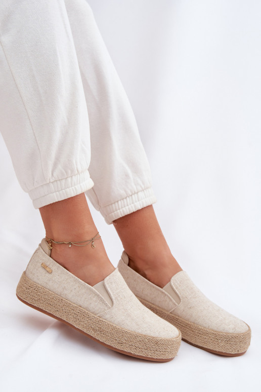 Espadrilky s platformou Big Star TT274089 béžová