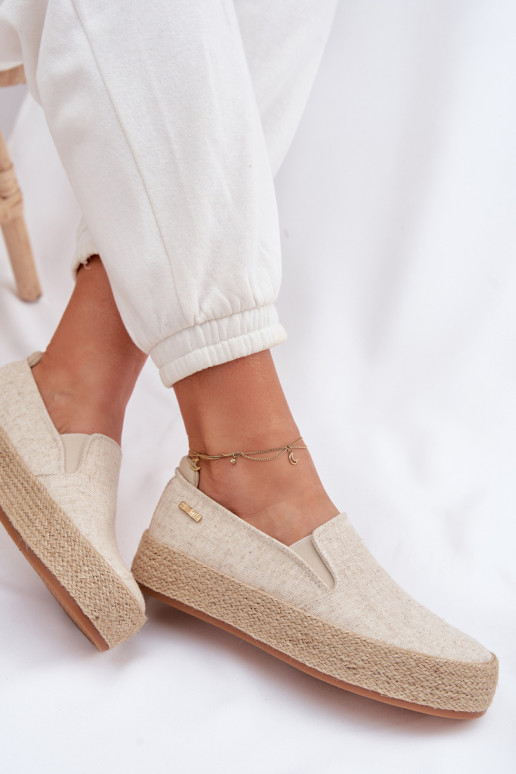 Espadrilky s platformou Big Star TT274089 béžová