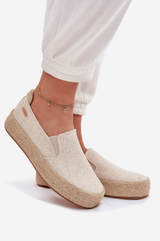 Espadrilky s platformou Big Star TT274089 béžová