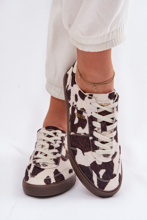 Tenisky model obuvi Dámske IN Łaty Big Star TT274369 biely-Hnedá farba