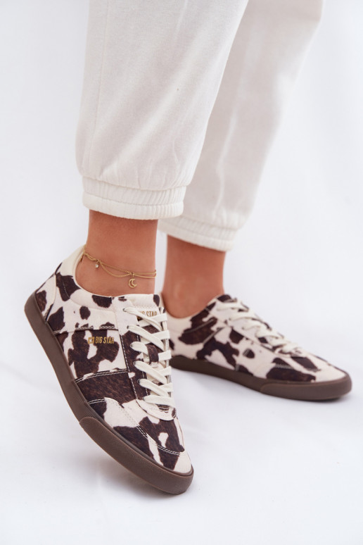 Tenisky model obuvi Dámske IN Łaty Big Star TT274369 biely-Hnedá farba