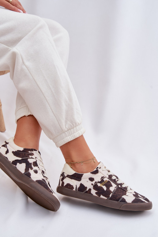 Tenisky model obuvi Dámske IN Łaty Big Star TT274369 biely-Hnedá farba