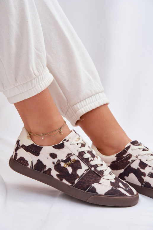 Tenisky model obuvi Dámske IN Łaty Big Star TT274369 biely-Hnedá farba