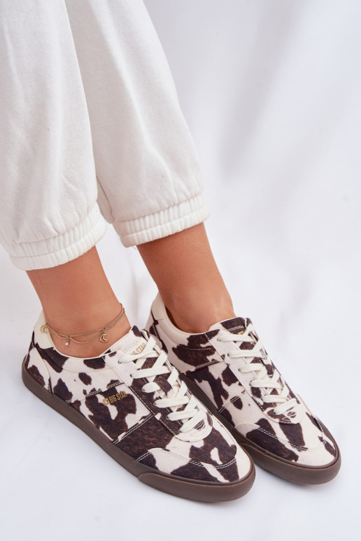 Tenisky model obuvi Dámske IN Łaty Big Star TT274369 biely-Hnedá farba