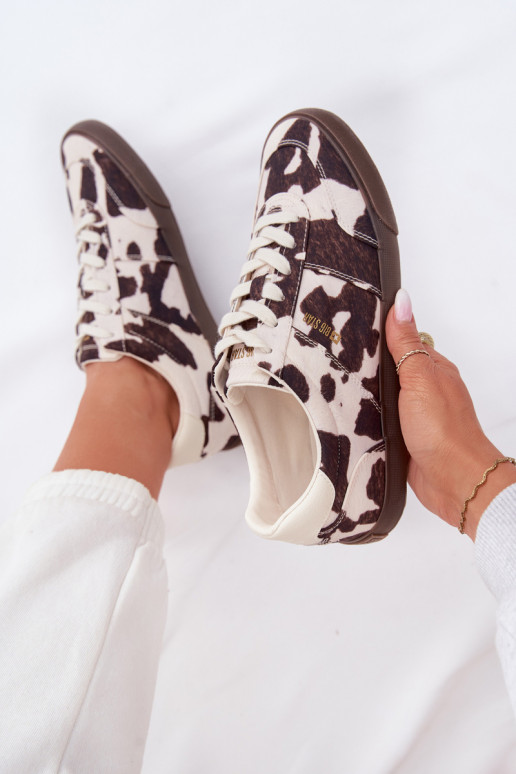 Tenisky model obuvi Dámske IN Łaty Big Star TT274369 biely-Hnedá farba