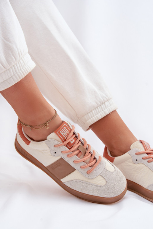 Kožené zo semišu Tenisky model obuvi Dámske Big Star TT274725 béžová