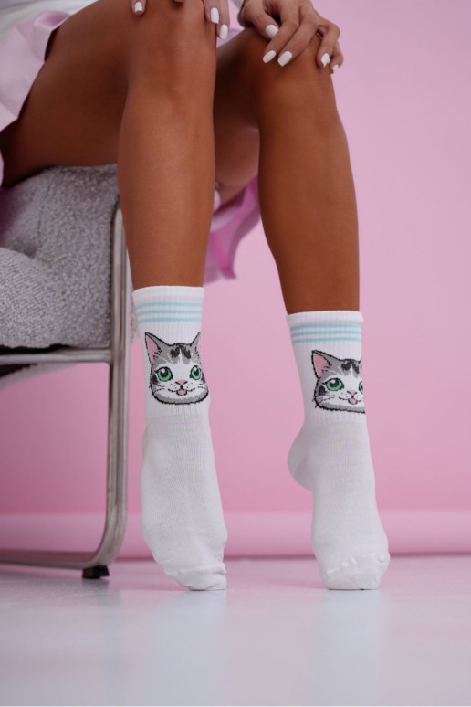 Ponožky Dámske MáčkyModrámi Paskami