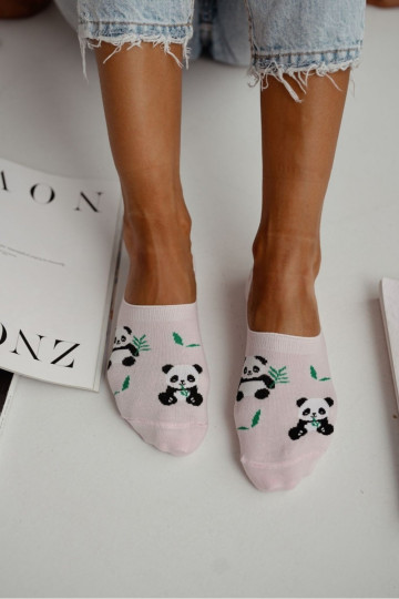 Mikropolyesterové dámske ponožky Panda Bear ružové