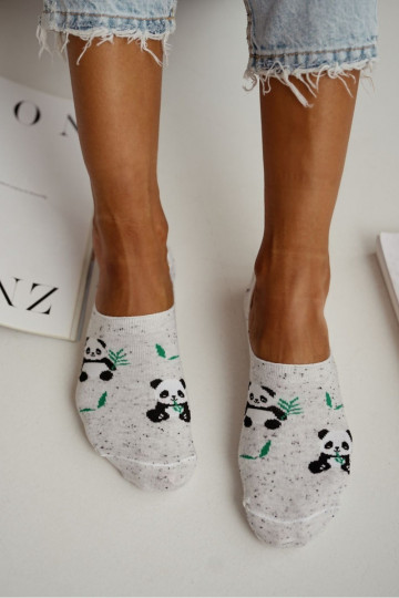 Ponožky Micropäty Dámske Panda medveď sivá