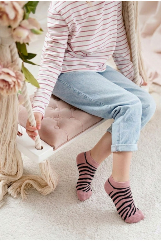 Ponožky deti mládež Zebra Ružová