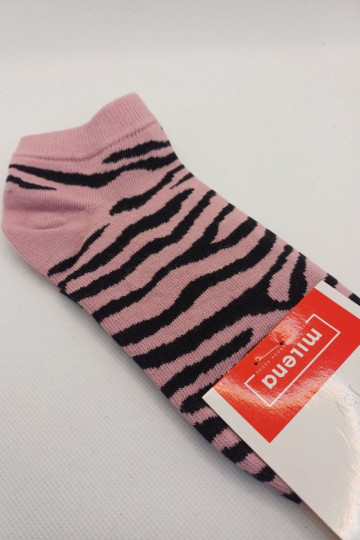 Detské ponožky polovičné Zebra ružové 2