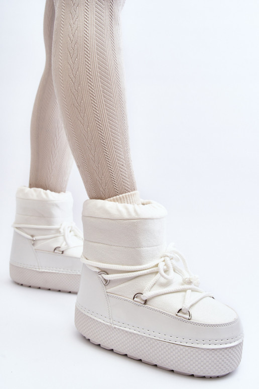 Dámske Snehule so štýlovými detailmi biela farba Toolsa