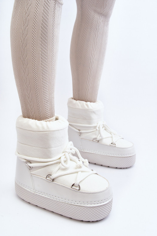 Dámske Snehule so štýlovými detailmi biela farba Toolsa