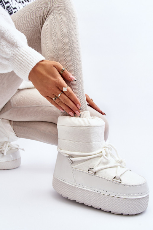 Dámske Snehule so štýlovými detailmi biela farba Toolsa