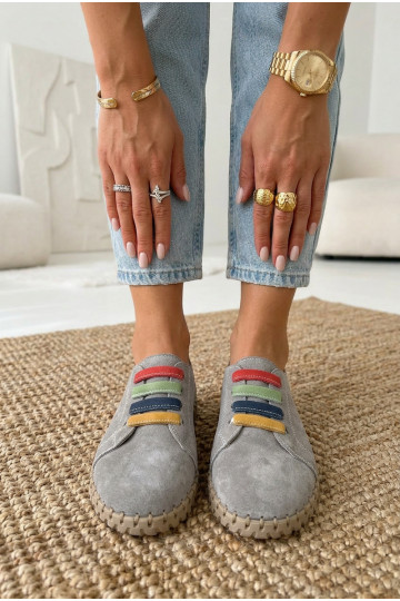 Kožené zo semišu topánky Dámske Vinceza 95377 sivá