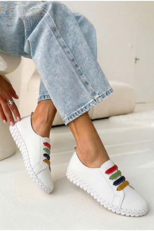 Kožené topánky Dámske Vinceza 95376 biela farba