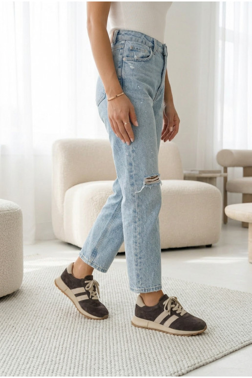 Tenisky model obuvi DámskeZapnutéturalnego zo semišuu Hnedá farba Márceline