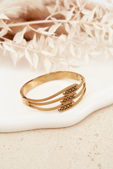 Žena Náramok z nerezovej ocele zlatej farby 2