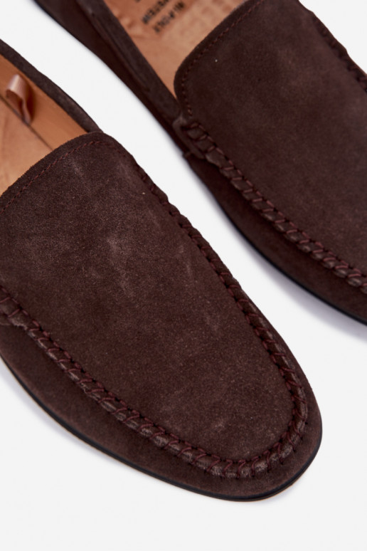 Mokasíny pre mužovZapnutéturalnego zo semišuu Big Star TT174202 CzekoladoIne