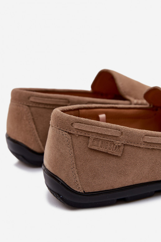 Mokasíny pre mužovZapnutéturalnego zo semišuu Big Star TT174201 béžová