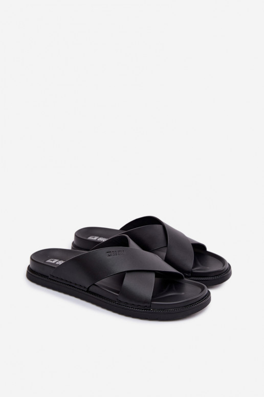 Kožené papuče pre mužov Big Star TT174217 čierna