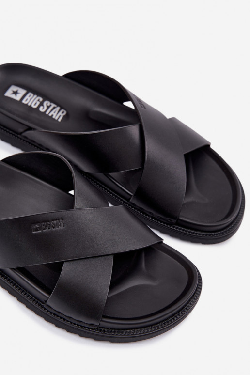Kožené papuče pre mužov Big Star TT174217 čierna