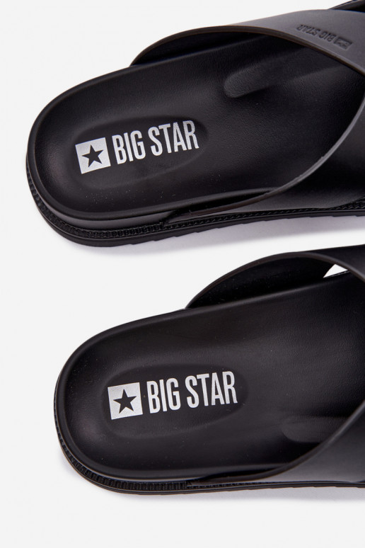 Kožené papuče pre mužov Big Star TT174217 čierna