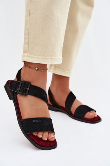 Dámske sandále zo semišu Big Star TT274490 čierna