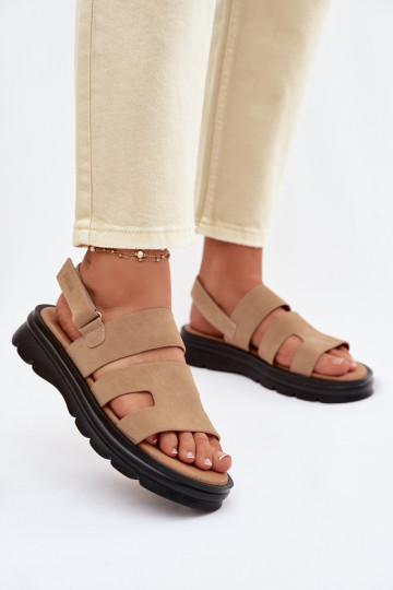 Dámske sandále zo semišu Big Star TT274482 béžová 2