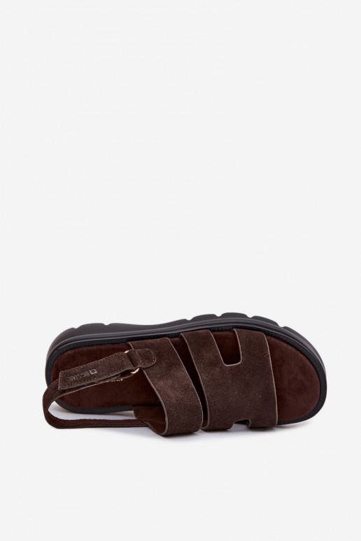 Dámske sandále zo semišu Big Star TT274483 CzekoladoIne