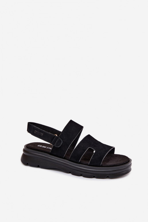 Dámske sandále zo semišu Big Star TT274484 čierna