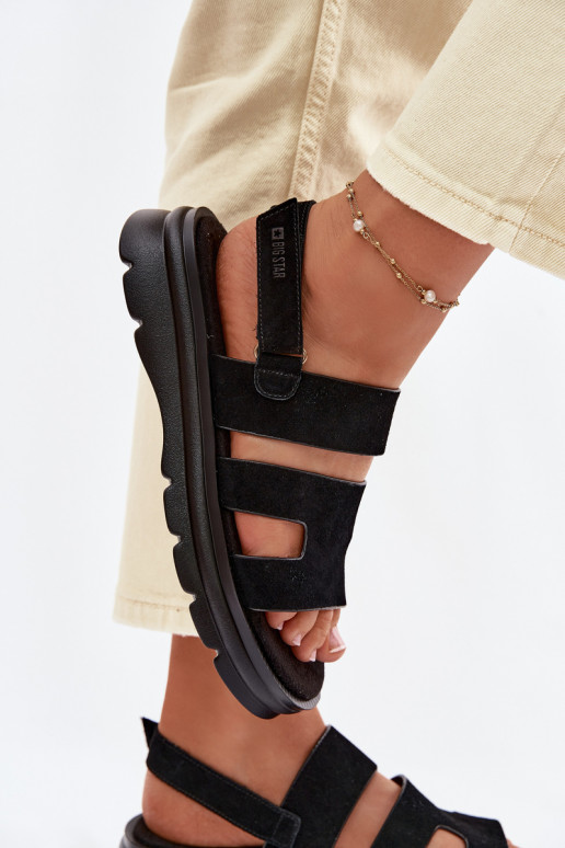 Dámske sandále zo semišu Big Star TT274484 čierna