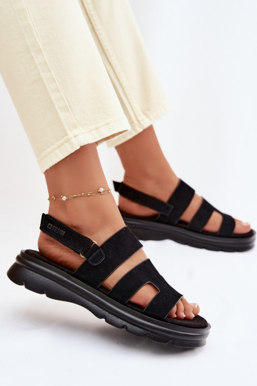 Dámske sandále zo semišu Big Star TT274484 čierna