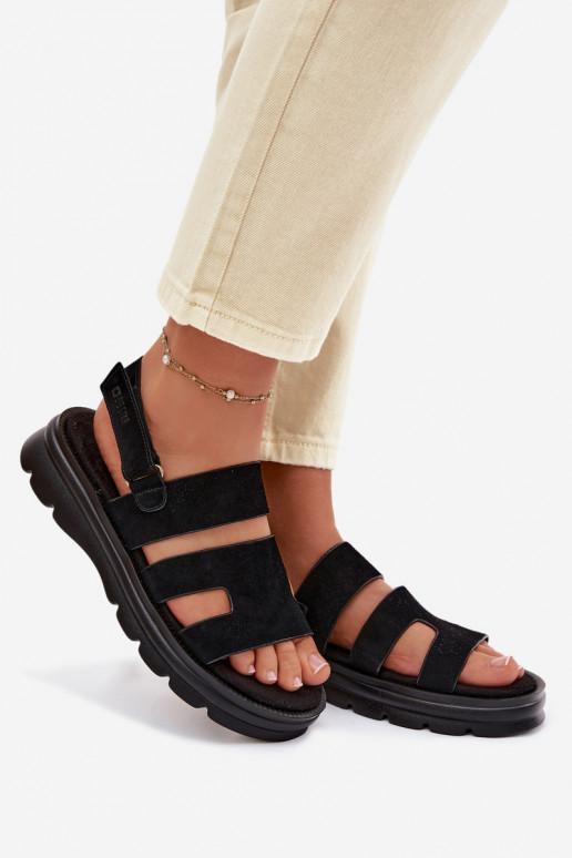 Dámske sandále zo semišu Big Star TT274484 čierna