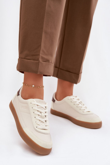 Tenisky model obuvi Dámske z eko kože Big Star TT274311 slonovina