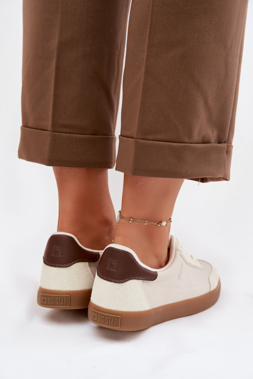 Tenisky model obuvi Dámske z eko kože Big Star TT274311 slonovina