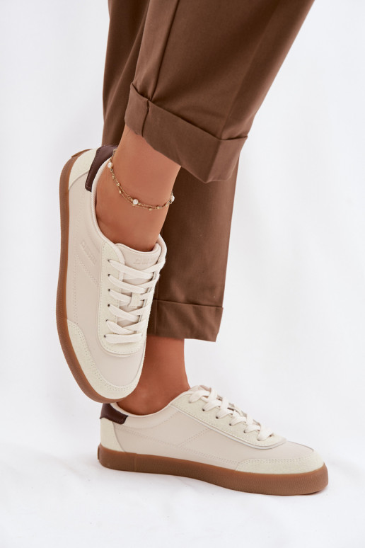 Tenisky model obuvi Dámske z eko kože Big Star TT274311 slonovina